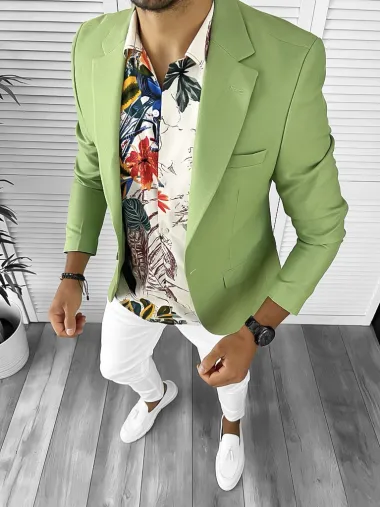Sacou barbati slim fit VERDE CU MIC DEFECT DEF9123 P18-1.3